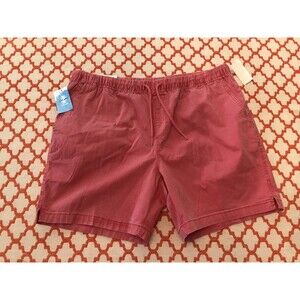 Izod Saltwater Faded Red Flat Front Relaxed Classics Drawstring Shorts Men's 2XL